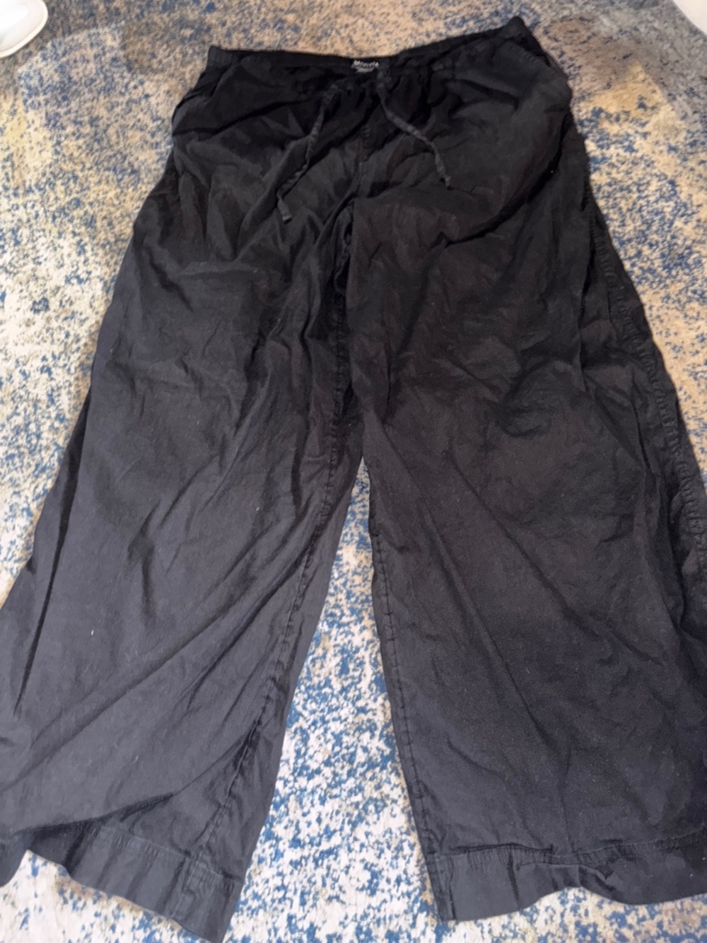 Athleta Black Wide-Leg Drawstring Pants